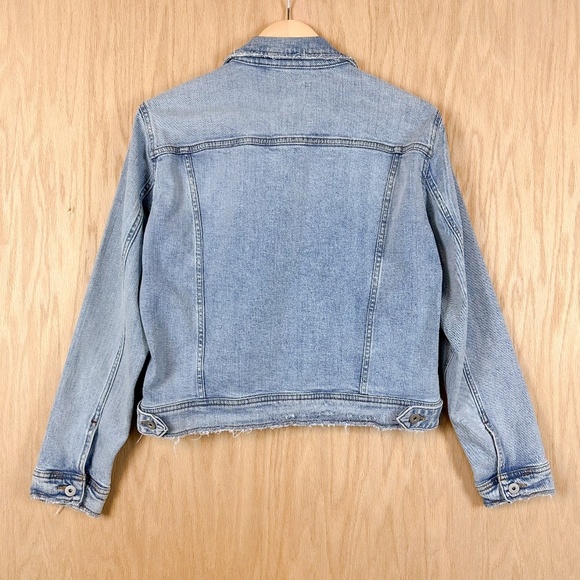 ZARA Frayed Hem Denim Jacket - Picture 6 of 10